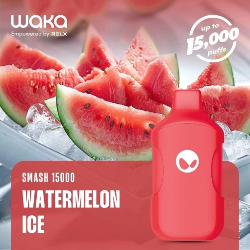 Waka smash disposable 15000 puff - watermelon ice - ( rechargeable )