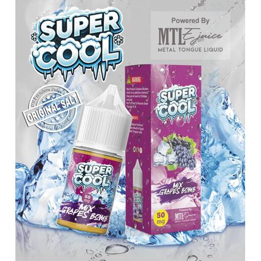 بريميوم سوبر كول - ميكس العنب - ملح - 30 مل - منتج تبخير عالي الجودة متوفر في مصر