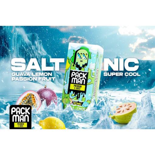 بريميوم باكمان - رائع جدًا - جوافة ليمون باشن فروت - ملح - 30 مل - منتج تبخير عالي الجودة متوفر في مصر