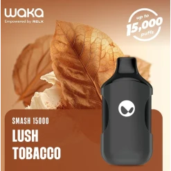 Waka smash disposable 15000 puff - lush tobacco - ( rechargeable )