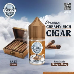Everest clouds - super cool - cigar creamy rich - salt - 30ml