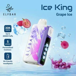 Elfbar ice king 30000 puff - grape ice - ( rechargeable )