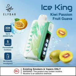 Elfbar ice king 30000 puff - kiwi passionfruit guava - ( rechargeable )