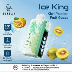 Elfbar ice king 30000 puff - kiwi passionfruit guava - ( rechargeable )
