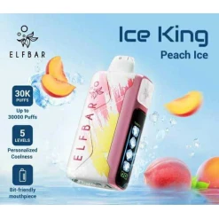 Elfbar ice king 30000 puff - peach ice - ( rechargeable )