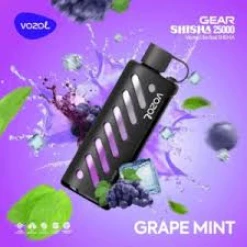 Vozol disposable shisha dtl 25000 puff - grape mint - ( rechargeable )