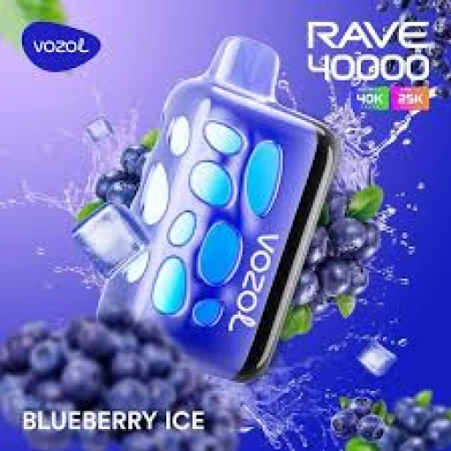 Vozol  disposable rave 40000 puff - blueberry ice - ( rechargeable )