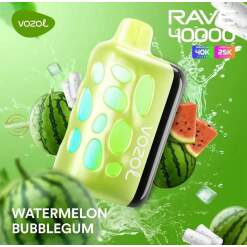 Vozol  disposable rave 40000 puff - watermelon bubblegum - ( rechargeable )