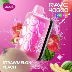 Vozol  disposable rave 40000 puff - strawmelon peach - ( rechargeable )
