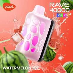Vozol  disposable rave 40000 puff - watermelon ice - ( rechargeable )