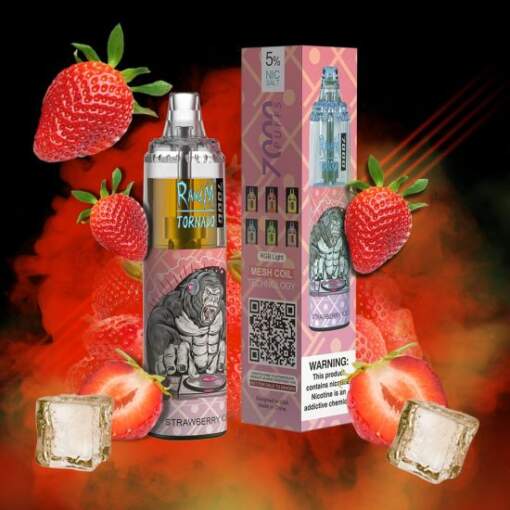Tornado disposable 7000 puff - strawberry ice - ( rechargeable )