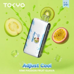 Tokyo adjust disposable 50000 puff - kiwi passionfruit guava - ( rechargeable )