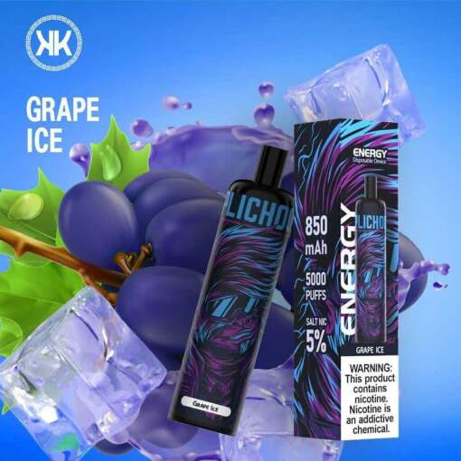 Energy disposable pods 5000 puff - grape ice - ( rechargeable )