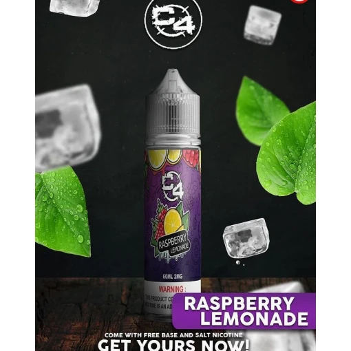 Premium c4 - raspberry lemonade - dl - 60ml - high-quality vaping product available in egypt