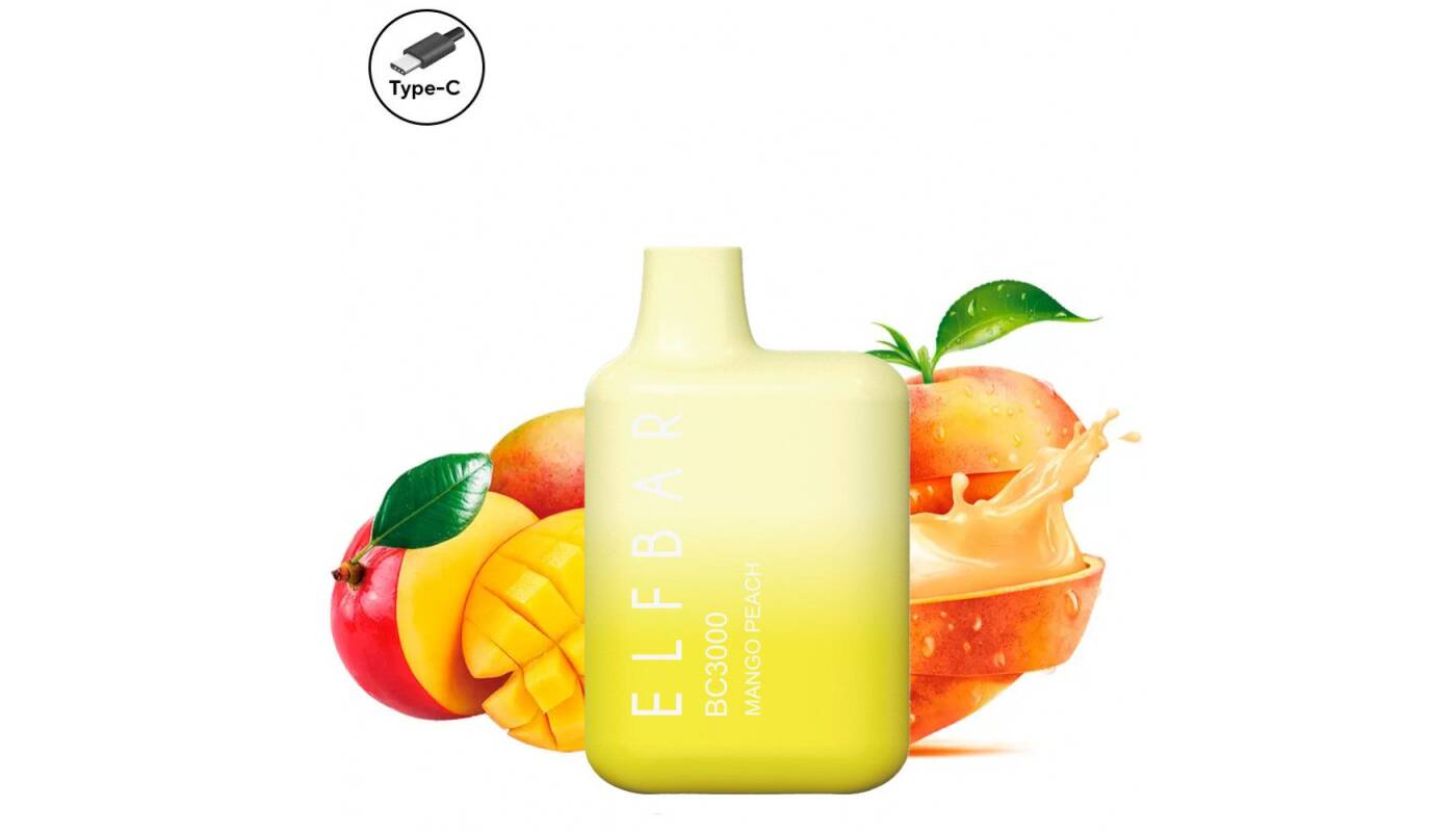 جهاز ELF BAR للاستخدام مرة واحدة 5000 بخة - مانجا وخوخ - (قابل لإعادة التوصيل) - جهاز vape للاستخدام مرة واحدة جاهز للاستخدام في مصر