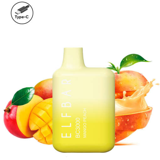 Elf bar disposable 5000 puff - mango peach - ( rechargeable )