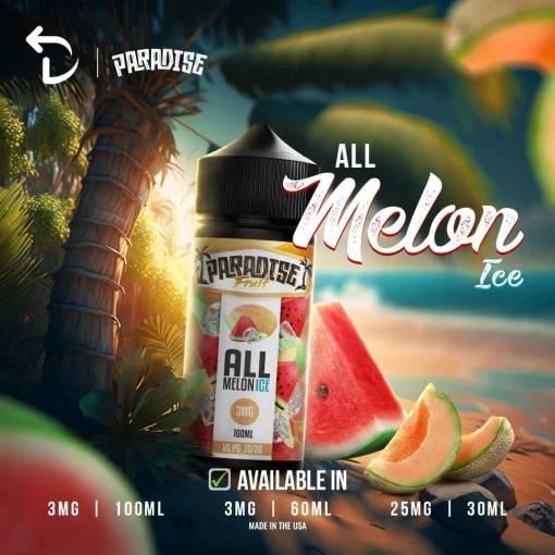 Premium paradise - all melon ice - dl - 100ml - high-quality vaping product available in egypt