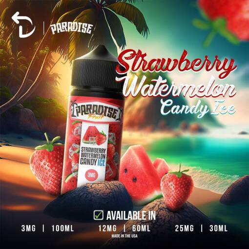 Premium Paradise - Strawberry Watermelon Candy Ice - DL - 100ML - High-quality vaping product available in Egypt
