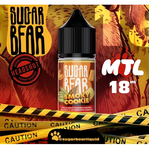 Premium sugar bear - smooky cookie - mtl - 30ml - high-quality vaping product available in egypt