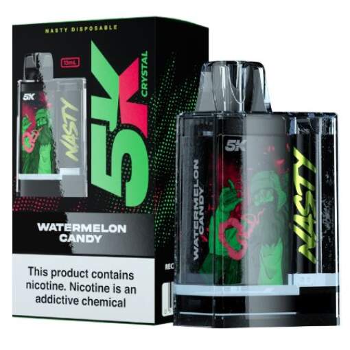 Nasty disposable 5000 puff - watermelon candy - ( rechargeable )