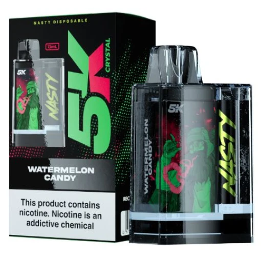 Convenient nasty disposable 5000 puff - watermelon candy - ( rechargeable ) - ready-to-use disposable vape device in egypt