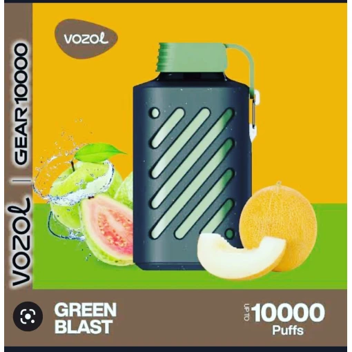 Convenient vozol disposable 10000 puff - green blast - ( rechargeable ) - ready-to-use disposable vape device in egypt