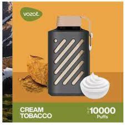 Convenient Vozol Disposable 10000 puff - Cream Tobacco - ( RECHARGEABLE ) - Ready-to-use disposable vape device in Egypt