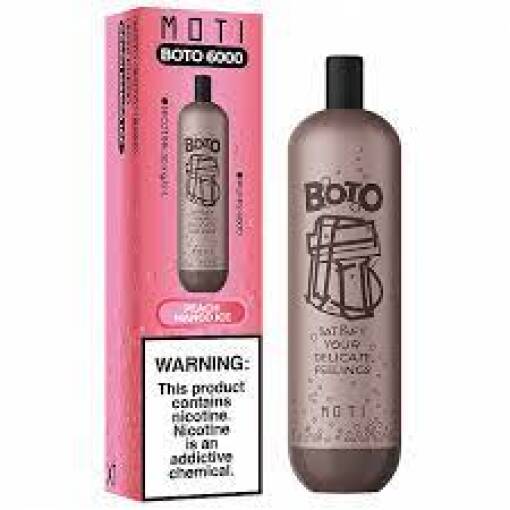 بريميوم MOTI 6000 سحبة - طعم الخوخ والمانجا المآيسة - (قابلة للشحن) - منتج تبخير عالي الجودة متوفر في مصر