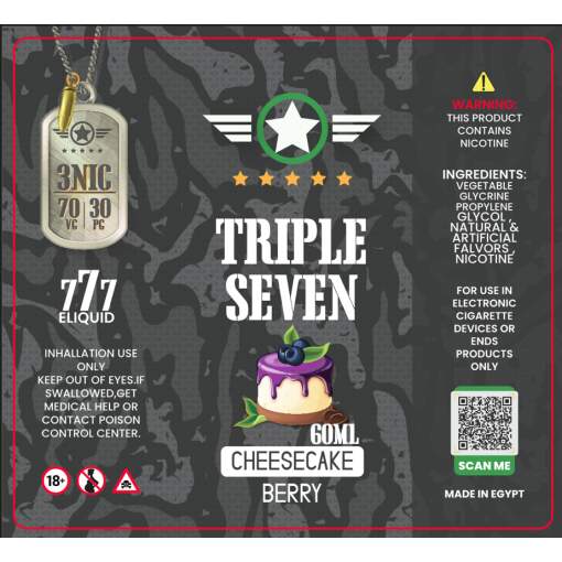 Triple seven - cheesecake berry - dl - 60ml