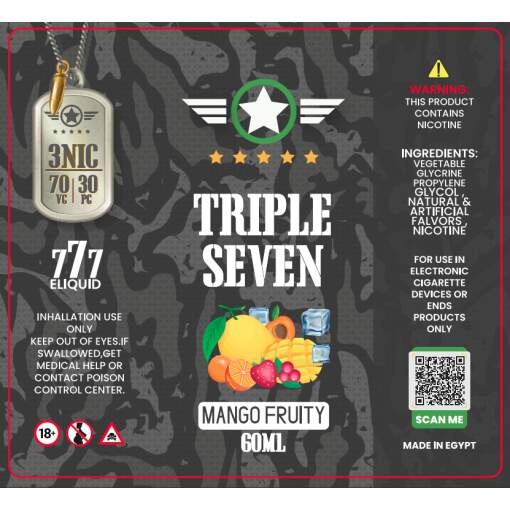 Triple seven - mango fruity ice - dl - 60ml