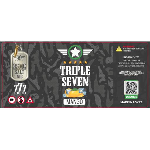 بريميوم تريبل سفن - مانجا آيس - سولت - 30 مل - منتج تبخير عالي الجودة متوفر في مصر