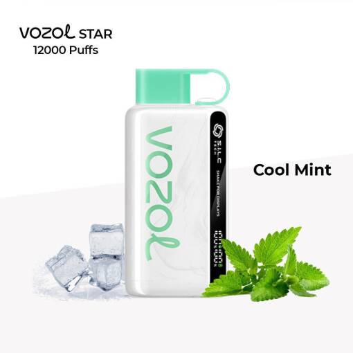 جهاز Vozol Star 12000 PUFF للاستخدام مرة واحدة - بطعم النعناع المنعش - (قابل لإعادة التوصيل) - جهاز vape للاستخدام مرة واحدة جاهز للاستخدام في مصر