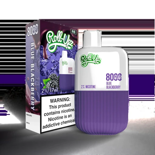 Premium rollupz disposable pods 8000 puff - blue blackberry - ( rechargeable ) - high-quality pod system for vaping in egypt