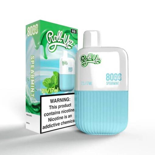 Premium RollUpz Disposable Pods 8000 puff - Spearmint Ice - ( RECHARGEABLE ) - High-quality pod system for vaping in Egypt
