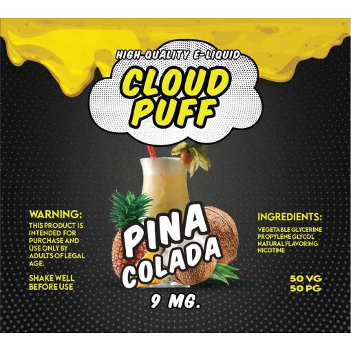 Premium Cloud Puff - Pina Colada - MTL - 60ML - High-quality vaping product available in Egypt