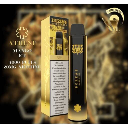 Convenient Zeus Juice Disposable - Boreas - Mango Ice - 5000 PUFF - 20 MG ( RECHARGABLE ) - Ready-to-use disposable vape device in Egypt