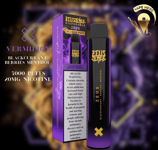 Zeus Juice Disposable - Zeus - Berries Blackcurrant Menthol - 5000 PUFF - 20 MG ( RECHARGABLE ) 1 Convenient Zeus Juice Disposable - Zeus - Berries Blackcurrant Menthol - 5000 PUFF - 20 MG ( RECHARGABLE ) - Ready-to-use disposable vape device in Egypt