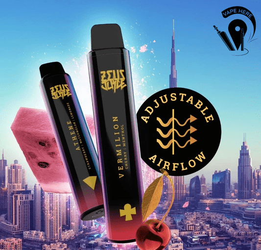 Zeus Juice Disposable - Vermilion - Cherry Menthol - 5000 PUFF - 20 MG ( RECHARGABLE ) 1 Convenient Zeus Juice Disposable - Vermilion - Cherry Menthol - 5000 PUFF - 20 MG ( RECHARGABLE ) - Ready-to-use disposable vape device in Egypt