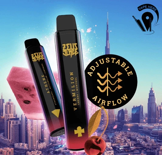 Zeus Juice Disposable - Vermilion - Cherry Menthol - 5000 PUFF - 20 MG ( RECHARGABLE ) 1 Convenient Zeus Juice Disposable - Vermilion - Cherry Menthol - 5000 PUFF - 20 MG ( RECHARGABLE ) - Ready-to-use disposable vape device in Egypt