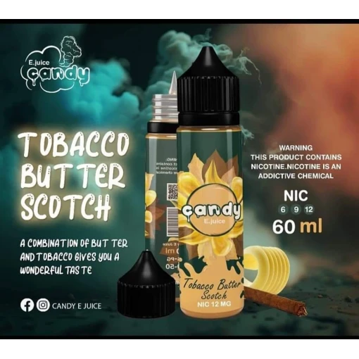 Premium candy - tobacco butter scotch - mtl - 60ml - high-quality vaping product available in egypt
