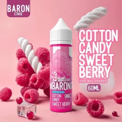 Premium Baron - Cotton Candy Sweet Berry - MTL - 60 ML - High-quality vaping product available in Egypt
