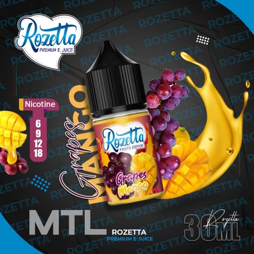 Premium Rozetta - Grapes Mango - MTL - 30ML - High-quality vaping product available in Egypt