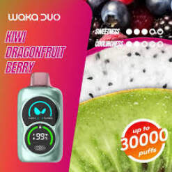 Waka Duo Disposable 30000 puff - Kiwi dragonfruit berry - ( RECHARGEABLE )
