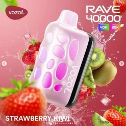 Vozol  Disposable Rave 40000 puff - Strawberry Kiwi - ( RECHARGEABLE )