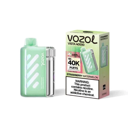 جهاز Vozol للاستخدام مرة واحدة فيستا 40000 نفخة - فراولة بطيخ - (قابل لإعادة الشحن) - جهاز vape للاستخدام مرة واحدة جاهز للاستخدام في مصر