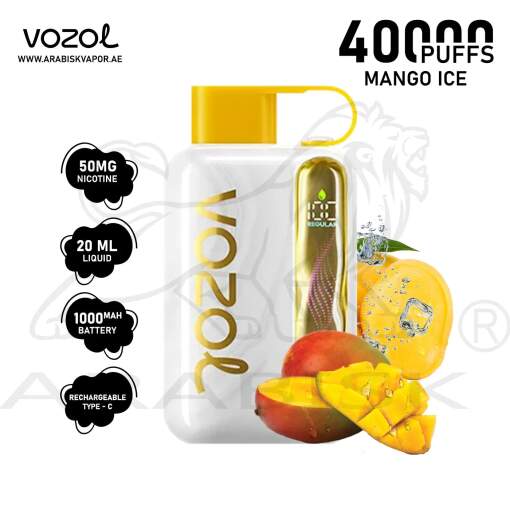 Vozol  disposable star 40000 puff - mango ice - ( rechargeable )