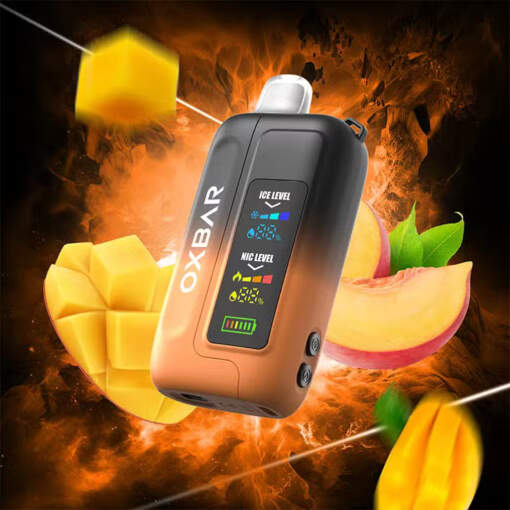 Oxbar ice nic control 35k puffs disposable - mango peach - 50 mg ( rechargable )