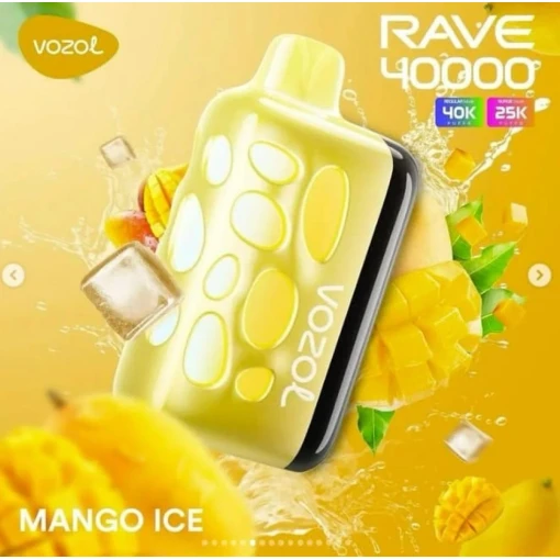 Vozol  disposable rave 40000 puff - mango ice - ( rechargeable )