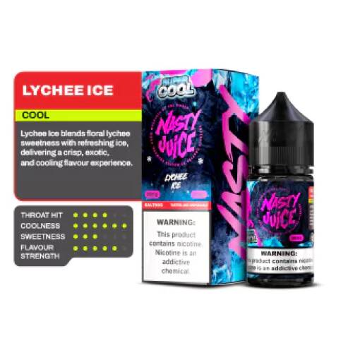 Premium NASTY - Super بارد - LYCHEE ICE - SALT - 30ML - منتج تبخير عالي الجودة متوفر في مصر