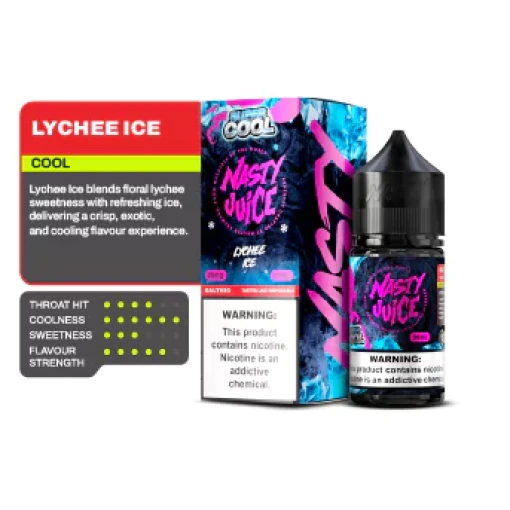Premium nasty - super cool - lychee ice - salt - 30ml - high-quality vaping product available in egypt